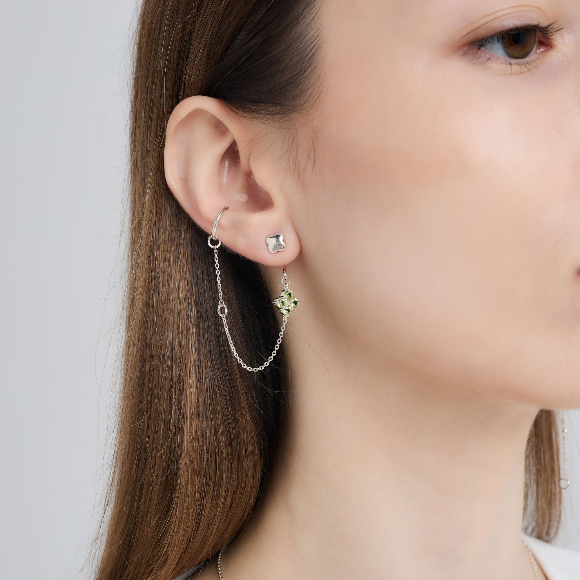 INFANTA Джекет для серег с цепочкой Principessa с хризолитами