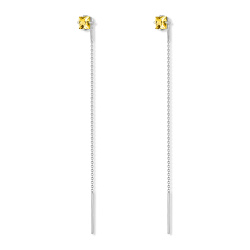 INFANTA Серьги-протяжки Punto e Catena с цитринами в серебре