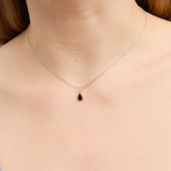 INFANTA Чокер Principessa Goccia с гранатом в серебре