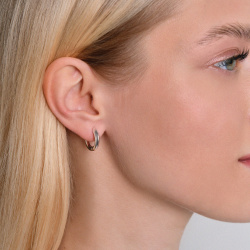 INFANTA Моносерьга Треугольник - Круг серебро