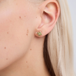 INFANTA Пусеты Principessa piccolo Quadrifoglio с хризолитами в серебре