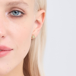 INFANTA Пусеты Principessa piccolo Quadrifoglio с хризолитами в серебре