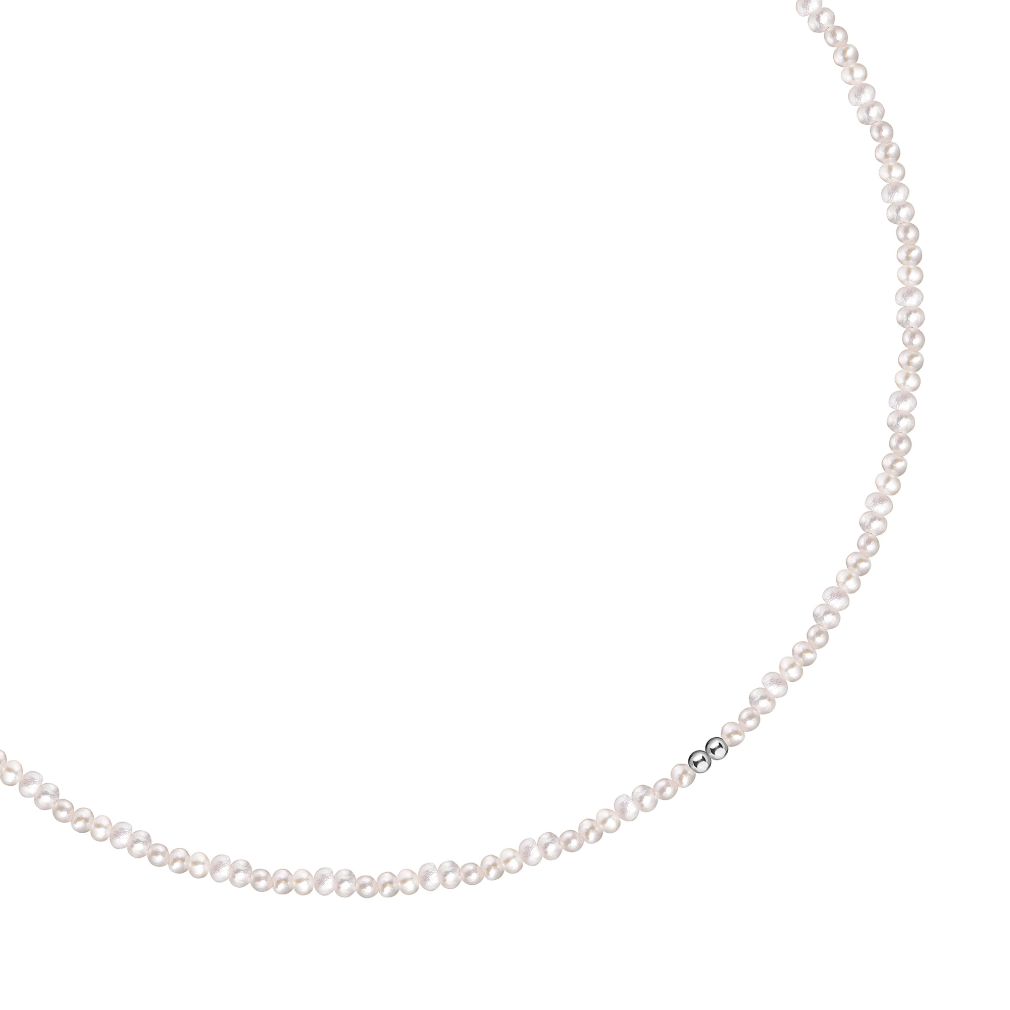 MS. MARBLE Чокер с жемчугом серебро