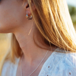 MS. MARBLE Серьги с двойным сечением Karma new age серебро