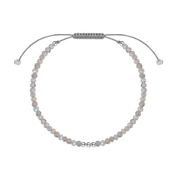 MS. MARBLE Браслет с лабрадоритом на нитке серебро