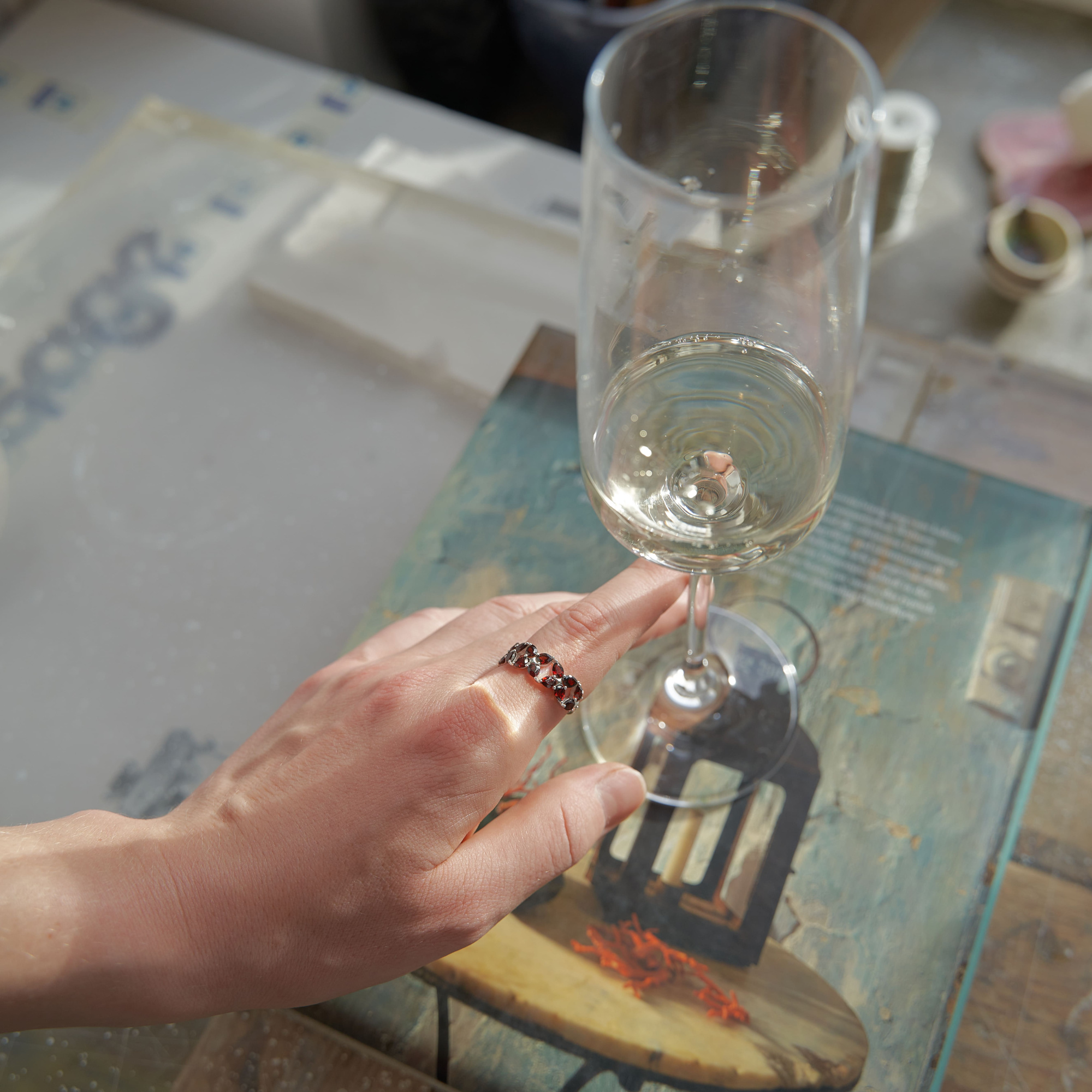 INFANTA Кольцо Principessa Lusso с россыпью гранатов