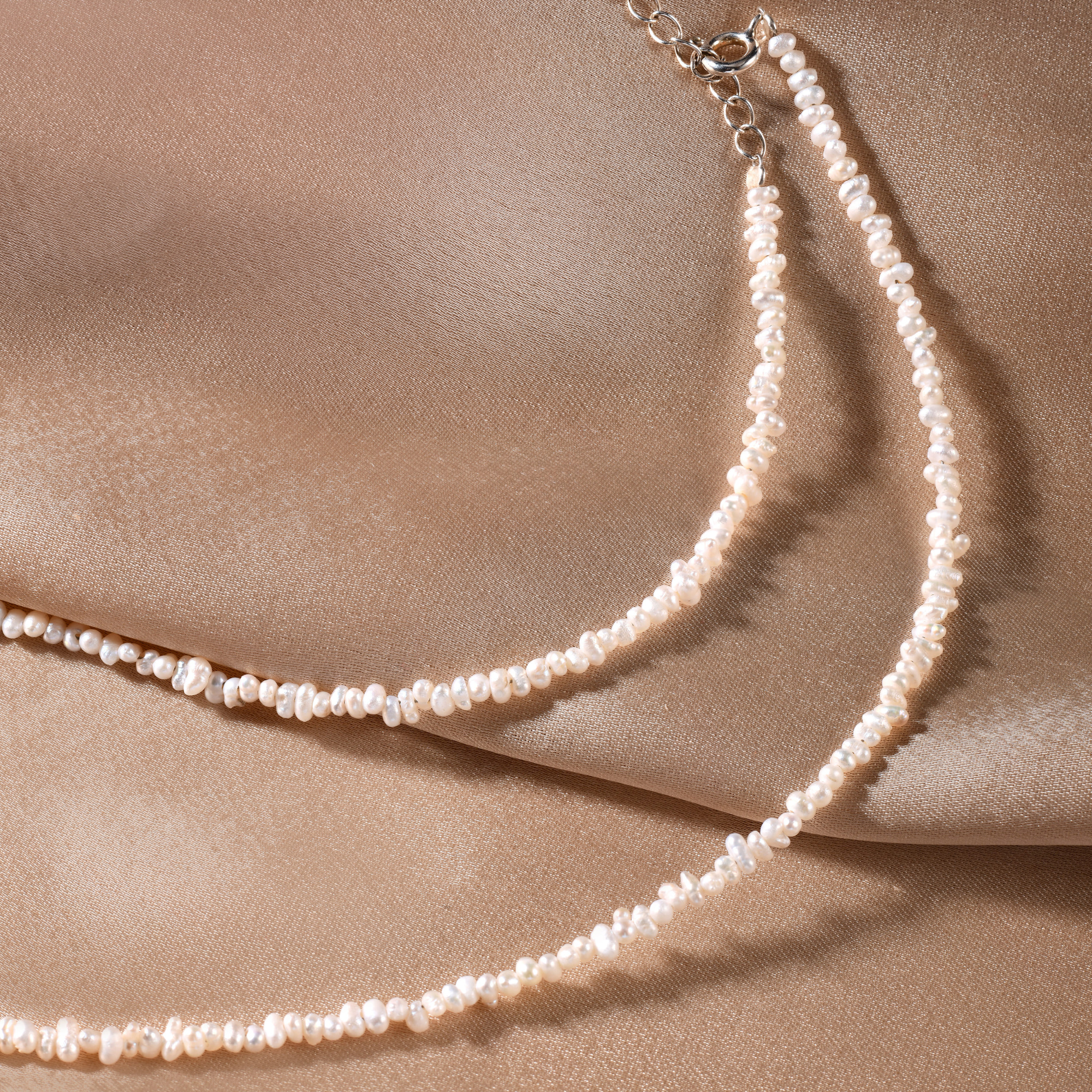 MS. MARBLE Чокер с жемчугом серебро